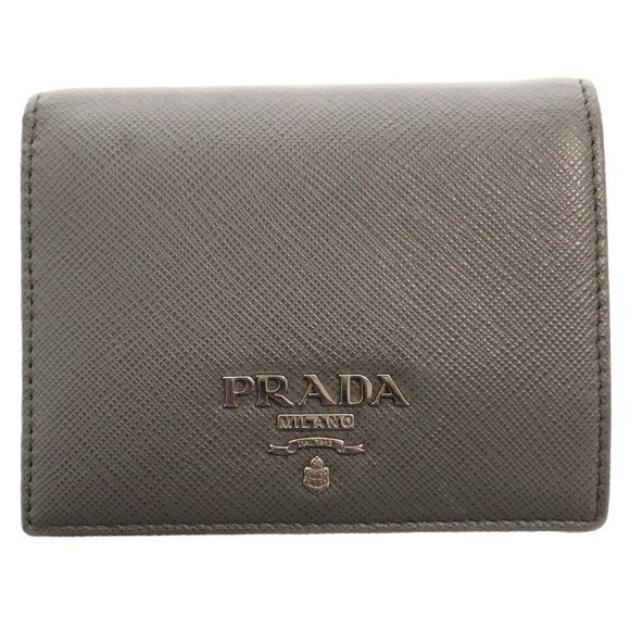 Prada Saffiano Wallet Gray Pink Leather - Picture 1 of 5